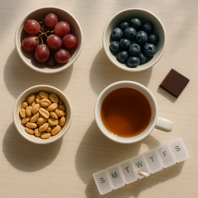 Polyphenols chart showing where resveratrol fits