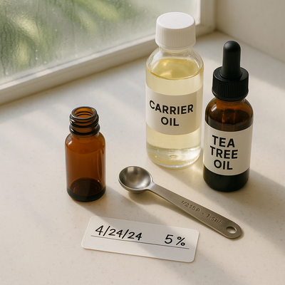 Tea tree oil dilution ladder infographic