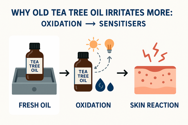 Tea tree oil dilution and patch testing setup